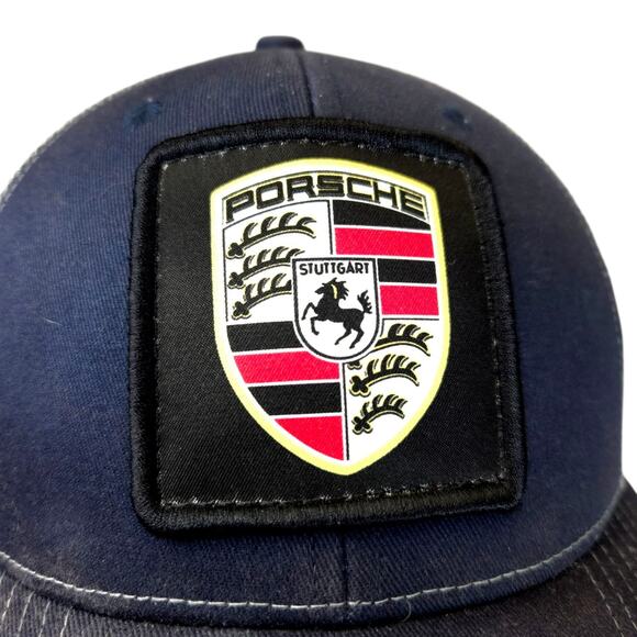 Porsche Hat Cap Snap Back Dark Blue Shield Stallion Logo Drive OKC Oklahoma City - Picture 2 of 8